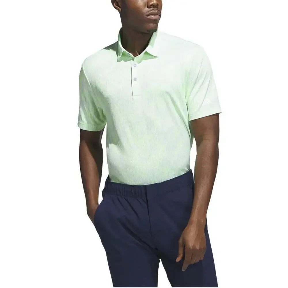 Adidas Golf Polo Green Jacquard Aerial Medium NWT